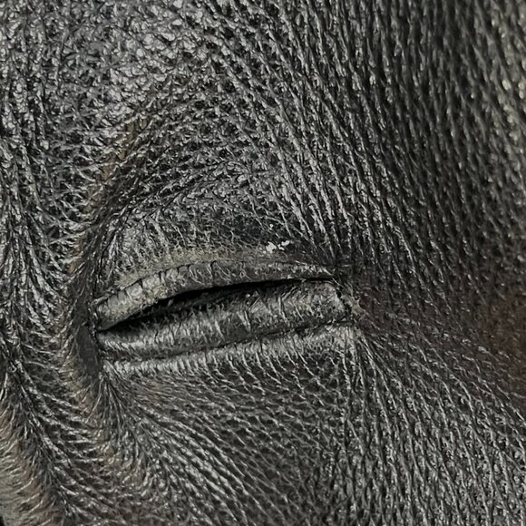 J. Crew‎ Leather Jacket Car Coat Men Black Size XL Wool Lining Lapel Button-Up - Picture 12 of 16